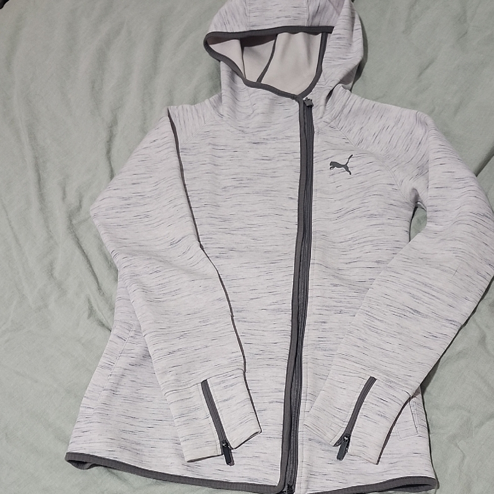 Puma Women's Light Gray Zip-Up Jacket